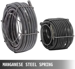 Limpiador de cabezal de resorte en espiral de acero Industrial, dispositivo de desbloqueo de drenaje de fregadero, línea de alcantarillado, limpieza de alcantarillado - Product Image 3