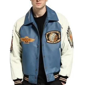 Clothing Bomber Jacket Lightman Custom Leather Jacket Manufacturer Custom Cowhide Leather <b>for</b> Men Custom Embroidery Logo <b>Hip</b> Hop - Product Image 4
