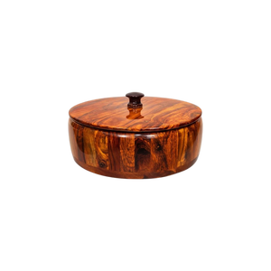 Tazón de Madera Moderno Hecho a Mano con Tapa Abatible, Contenedor Redondo Ecológico para Almacenar Pan, para Preservar la Frescura en la Cocina - Product Image 4