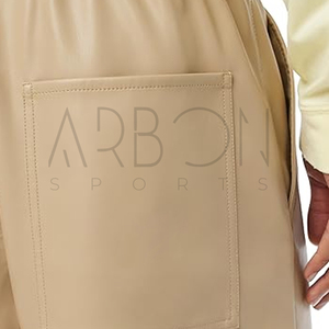 Pantalones Cortos de Piel de Oveja Genuina para Hombre, Color Beige, con Cordón Ajustable en la Cintura, Estilo Casual, Holgados, para Verano, Ropa Urbana - Product Image 5