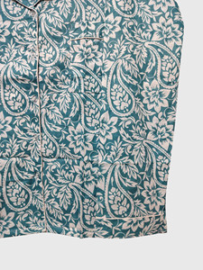 Conjunto de Pijama para Mujer en Color Verde Azulado con Estampado Paisley, Camiseta de Manga Larga con Cuello de Solapa y Pantalones, Ropa de Dormir de Algodón Suave - Product Image 2