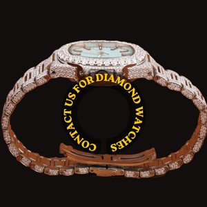 Reloj de Cuarzo de Lujo para Hombre con Esfera Azul Cielo, Caja Cuadrada, Oro Blanco, Estilo Hip Hop, con Diamantes Moissanite, Precio al por Mayor - Product Image 4