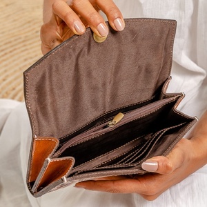 Borsa da donna Vintage di lusso in vera pelle a lunga lunghezza sottile in tela portafoglio corto da donna <span class=keywords><strong>porta</strong></span> passaporto per carta di credito - Product Image 6