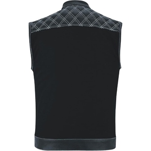 Custom <b>Men's</b> Genuine <b>Leather</b> Motorcycle Club <b>Vest</b> Quilted Biker Riding Waistcoat Premium Cowhide <b>Leather</b> Zip <b>Vest</b> - Product Image 2