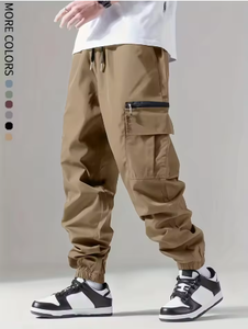 กางเกงคาร์โก้ผู้ชาย กางเกงขายาวบาง ใส่สบาย ระบายอากาศได้ดี ลำลองสำหรับกิจกรรมกลางแจ้ง ใส่ได้หลากหลาย วิ่ง ปั่นจักรยาน มีกระเป๋าหลายช่อง 4 ช่อง - Product Image 5