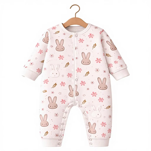 Romper de Bebé de Manga Larga, Premium, 95% Bambú, 5% Spandex, Ecológico, Cierre con Botones a Presión, Suave, Transpirable, de Secado Rápido, Amigable con la Piel - Product Image 1