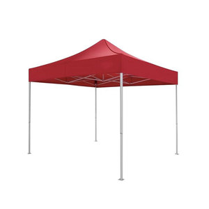Tente de réception pop-up en polypropylène tissé rouge et blanc, imprimée sur mesure, avec décorations en forme de ballon, séchage rapide, respirante, sangle réglable, pour extérieur - Product Image 1