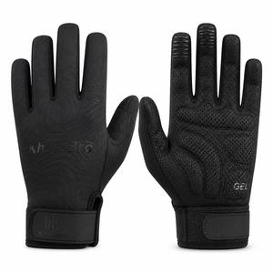 Gants de cyclisme KhumBro à doigts entiers, en PU, respirants, antidérapants, pour activités de plein air, unisexes, fermeture auto-agrippante, gel - Product Image 1