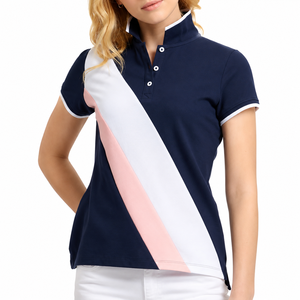 Polo pour femme avec logo personnalisé, coton piqué de qualité supérieure, polo pour femme pour le travail de bureau, uniforme scolaire, services OEM - Product Image 1