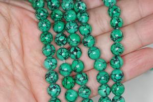 Cuentas sueltas redondas de turquesa verde natural, cuentas de turquesa pulidas y lisas para la fabricación de joyas, collares y pulseras. - Product Image 4