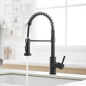 Rubinetto da Cucina Monocomando Estraibile con Doccetta a Molla, Nero in Acciaio Inossidabile - Product Image 4