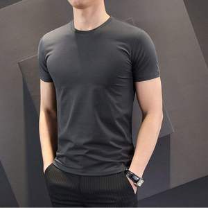Cotton T Shirts Basic Solid Color Short-Sleeve Gym Casual Men's T-shirts Wholesale - Product Image 3