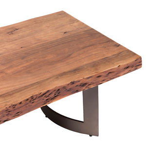 Mesa de Centro de Madera de Acacia con Borde Natural, Diseño Moderno Premium Hecho a Mano, con Patas Metálicas Plegables, de Lujo para Sala de Estar - Product Image 4