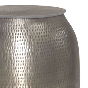 Tavolino d'Appoggio in Metallo Argento Anticato con Griffa, Elegante Arredamento per Soggiorno - Product Image 3