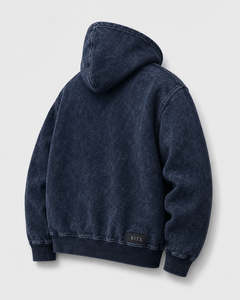Sweat-shirt unisexe Rits brodé à col rond en flanelle, coupe régulière, décontracté, uni, coupe-vent, imperméable et respirant - Product Image 3