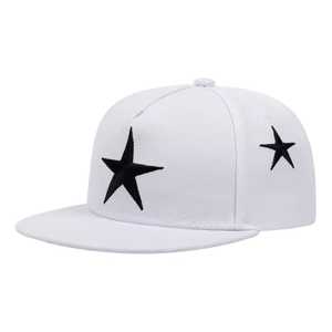Casquette snapback unisexe noire avec broderie étoile blanche, style streetwear, chapeau décontracté, taille adulte 58-60CM, à porter en toutes saisons - Product Image 2