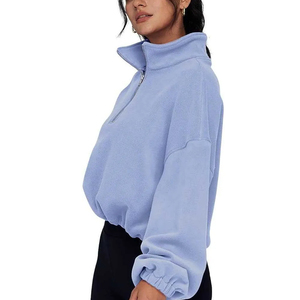 Sudadera para Mujer, 100% Algodón, Alta Calidad, Precio Económico, Cierre de Cremallera de un Cuarto, Transpirable, Secado Rápido, Ligera, a la Moda - Product Image 2