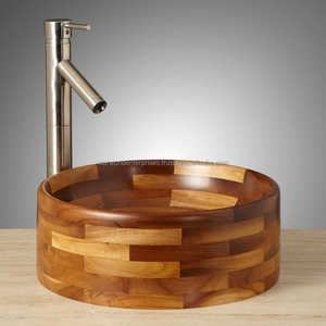 Kayu Acacia <span class=keywords><strong>basin</strong></span> mangga kayu baskom Cuci hotel wastafel dinding kayu dipasang tangan dibuat di <span class=keywords><strong>india</strong></span> - Product Image 5