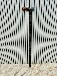 Bastón de Paseo de Diseño Artesanal en Madera de Palisandro con Acabado de Cobre Negro Pulido y Mármol, Multifuncional para Navidad y Acción de Gracias - Product Image 2