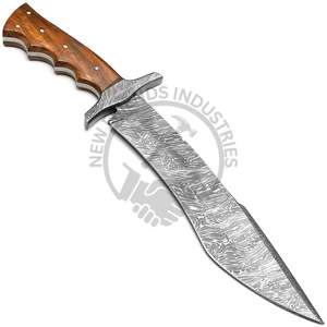 Nouvelle édition, couteau de chasse artisanal en acier damas 15 pouces, manche en bois, couteau Bowie de collection EDC, couteau de camping - Product Image 3