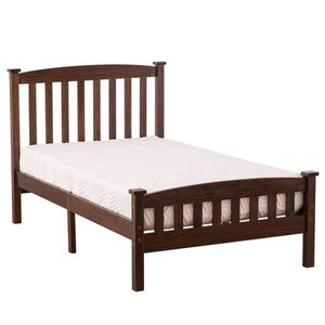 PWB 044 Walnut Twin Bed Vertical Strip Cap Design Handcrafted Wooden Bed - Product Image 1