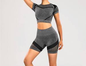 Nouveau design – Short de sport pour femme à taille haute élastique, dos en V, sans couture, effet scrunch, pour fitness et yoga - Product Image 4