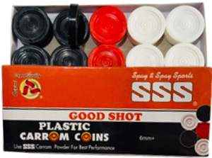 Disques de carrom ronds en plastique noir, rouge et blanc JR MS INDUSTRIES Jr-ind-c25 pour jeu de carrom de table en intérieur - Product Image 4