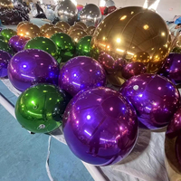 Ventes chaudes, ballons réfléchissants gonflables en PVC colorés, ballons miroir de Noël gonflables, sphères miroir gonflables