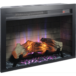 Insert de cheminée électrique 28 pouces avec flammes LED multicolores, verre et métal, télécommande, encastrable pour usage domestique et hôtelier en intérieur - Product Image 6