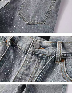 Men's Ripped <b>Canvas</b> Hip Hop Shorts Mid Waist Red Patch Detail Button Fly Quick Dry Breathable Anti-Wrinkle Eco-Friendly Cotton - Product Image 2