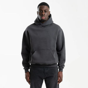 Sweat-shirt à capuche surdimensionné en molleton respirant de qualité supérieure pour homme, 430 g/m², 100 % coton, style rétro, hiver, personnalisé, 2 pièces - Product Image 1