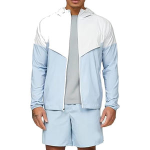 Conjunto Deportivo de Alta Calidad para Hombre, Chaqueta con Cierre y Pantalones Cortos, Diseño Color Block con Parches, Poliéster y Nailon - Product Image 6
