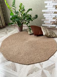 Tapis ronds en jute de style campagnard, tissés à la main en corde de coton, de haute qualité, en matériaux excellents, pour hôtel, salon, en provenance du Bangladesh. - Product Image 6