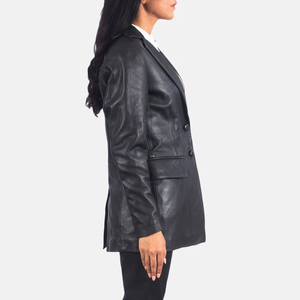 High Quality Custom Tie-Dye Leather Manufacturer Customized <b>Long</b> Real Leather <b>Coat</b> for with Casual Style Breathable OEM - Product Image 3