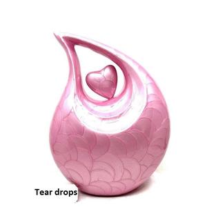 Aluminum Tear Drop Cremation Urn Memorial Ash Holder Featuring Decorative Secure Threaded Lid And Elegant Surface Finish - Product Image 1