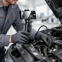 Caméra d'inspection portable à double objectif connectée au téléphone pour la réparation de tuyaux automobiles, caméra endoscopique articulée à 360°