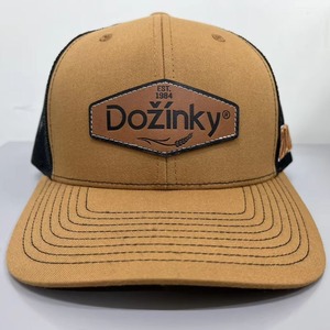 Embossed Logo on Leather Patch Trucker Hat Custom 3D Embroidery Gorras Trucker Caps 6 Panel Pre Curved Manufactured in Vietnam - Product Image 1