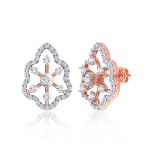 Rose Gold Diamond Stud <b>Earrings</b> Round Brilliant Cut Classic Women's Wedding Jewelry 18K Plated <b>Fine</b> <b>Earrings</b> - Product Image 2