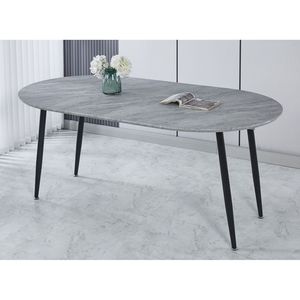 Tavolo da Pranzo Estensibile 100/140/180x100x75cm con Gambe in Metallo, Tavolo da Ufficio e da Caffè - Product Image 1