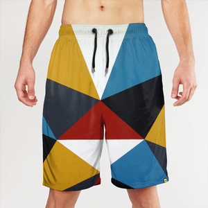 Shorts de Baño para Hombre, a Rayas Blancas y Naranjas, de Secado Rápido, con Cordón Ajustable, Casuales, de Longitud Corta, Cintura Media, Poliéster - Product Image 4