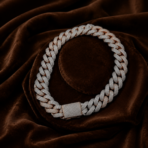 Plated Rose Gold Moissanite Cuban Chain Necklace Fully Brilliant Round Diamond Bold Link <b>Choker</b> Custom Men's Jewelry Gift - Product Image 3