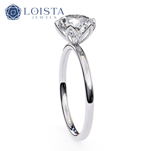 <b>Custom</b> Women Real 10k 14k18k Solid Pure White Gold VVS Lab Grown Diamond Setting Jewelry Engagement <b>Ring</b> - Product Image 3