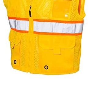 Chaleco de Seguridad Reflectante Impermeable de Alta Visibilidad ANSI Clase 2 con Luces LED Intermitentes de Nailon, Personalizable para Hombres - Product Image 4