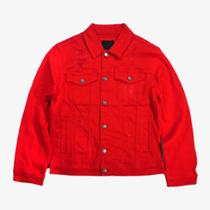 Veste en jean en coton sur mesure pour homme, style décontracté, effet vieilli, bleue - Product Image 6