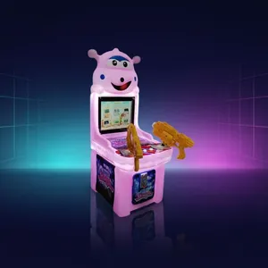 Machine de jeu d'arcade à tir avec pistolet à monnayeur pour 2 joueurs, simulateur de tir vidéo rose avec personnage de dessin animé pour enfants - Product Image 2