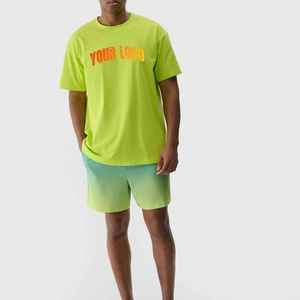 Camiseta de punto extragrande para hombre, nueva colección 2026, informal, de manga corta, holgada, estampada, talla grande, 100% algodón, estilo hip hop, personalizable - Product Image 4