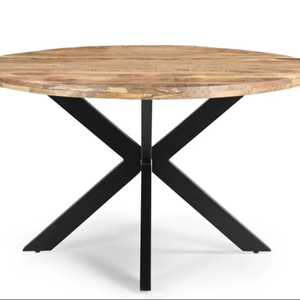 <b>Foldable</b> <b>Dining</b> <b>Table</b> Round Shape X leg Home Furniture - Product Image 1