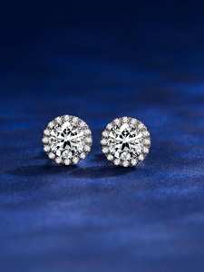 Boucles d'oreilles clous de luxe en argent sterling 925 avec diamants naturels certifiés IGI, idéales pour le quotidien, les fêtes et les cadeaux – Approvisionnement direct usine - Product Image 3