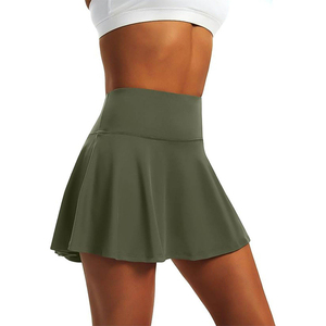 Women's Natural Waist Vintage Ruffles Pleated <b>Mini</b> Skirt Customized Color A-Line Sporty Woven Polyester Skirt Autumn Breathable - Product Image 6