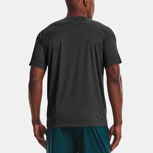 Men's Black Short Sleeve Quick Dry <b>Polyester</b> <b>T</b>-<b>Shirt</b> Regular Fit O-Neck Casual Solid Color Knitted Sport Wear - Product Image 2
